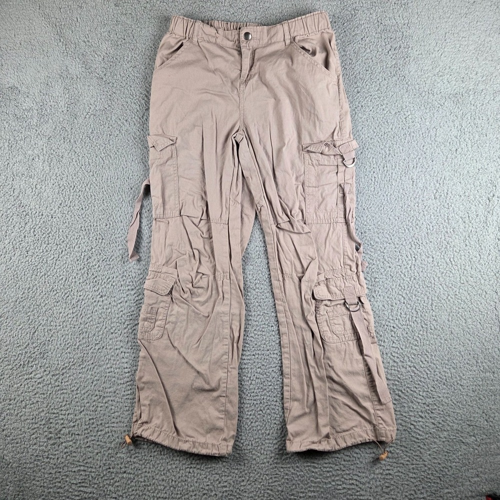 Aeropostale‎ Parachute Cargo Pants Womens S Beige Y2K 90s Utility Grunge Baggy